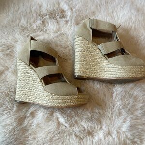 Stylish Tan Wedge Sandals